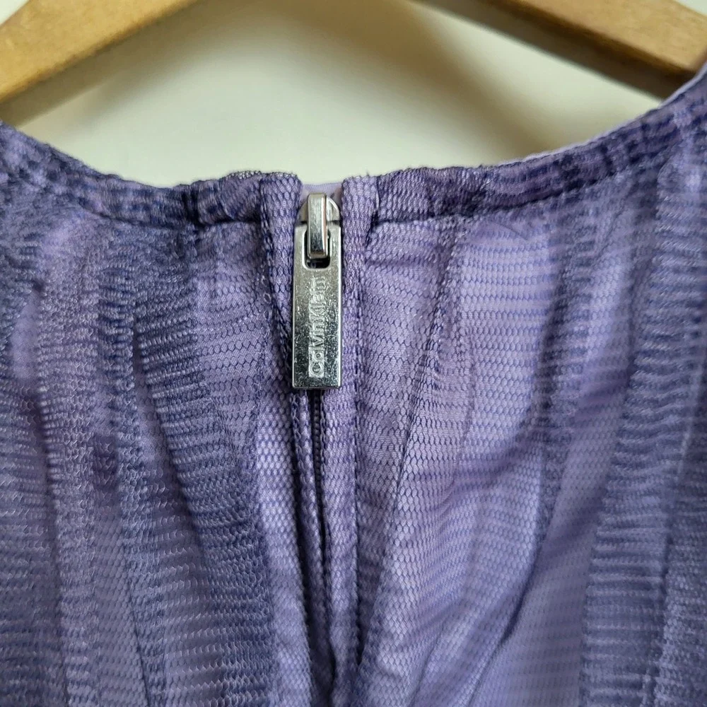 Calvin Klein Kids Dress Violette Dusk Size 12 NWT Tulle Skirt Zipper Closure $90